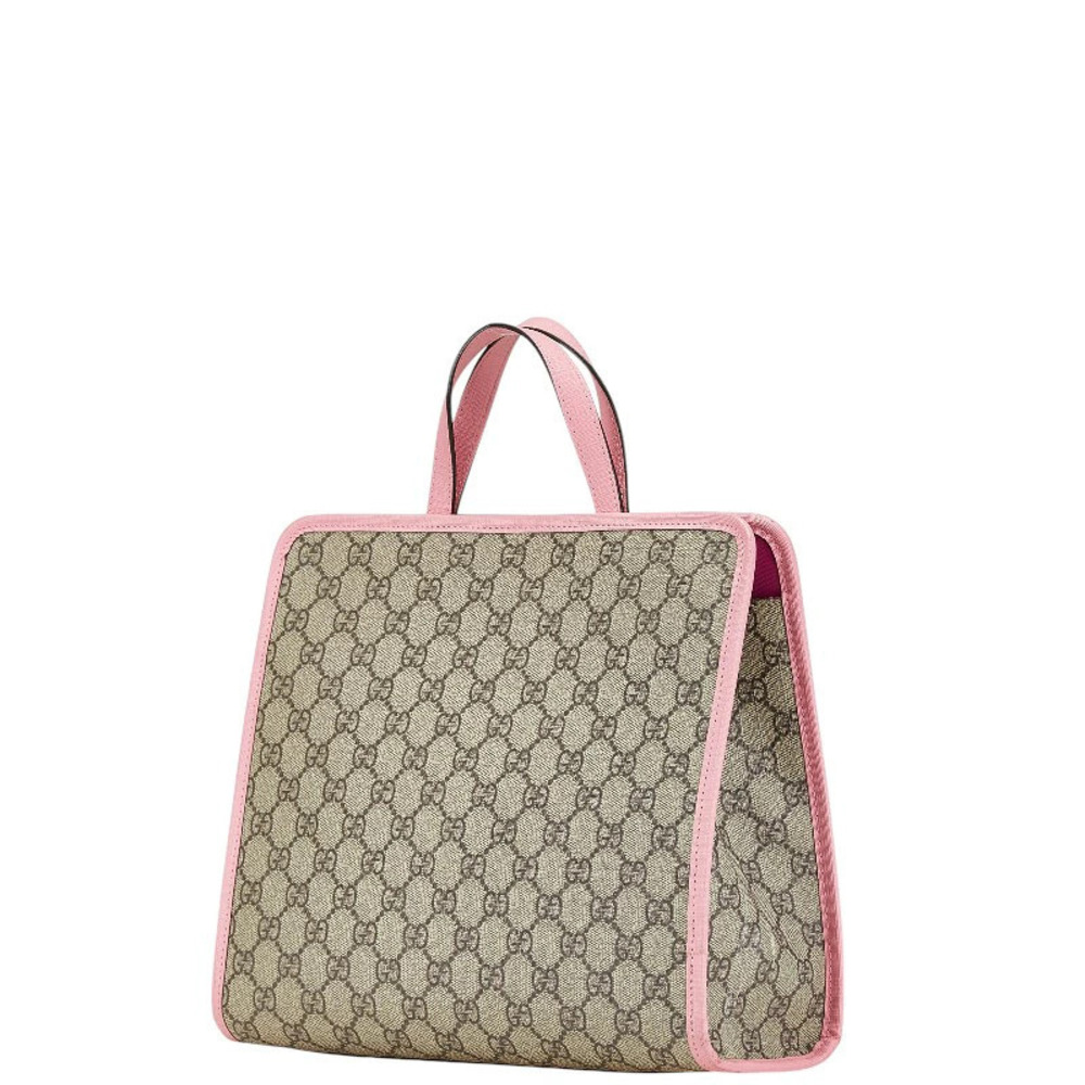 Gucci Multicolor Tote Tanberry Pink Straw Bag GG Supreme Beige